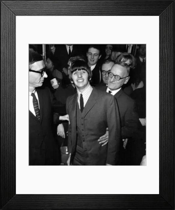 Framed Print : Beatle drummer Ringo Starr today leaving University College Hospital, Gower St