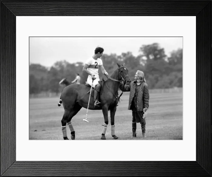 Framed Print : Prince Charles plays polo at Windsor. June 1977 R77-3449-001 Framed Print : Prince Charles plays polo at Windsor. June 1977 R77-3449-001