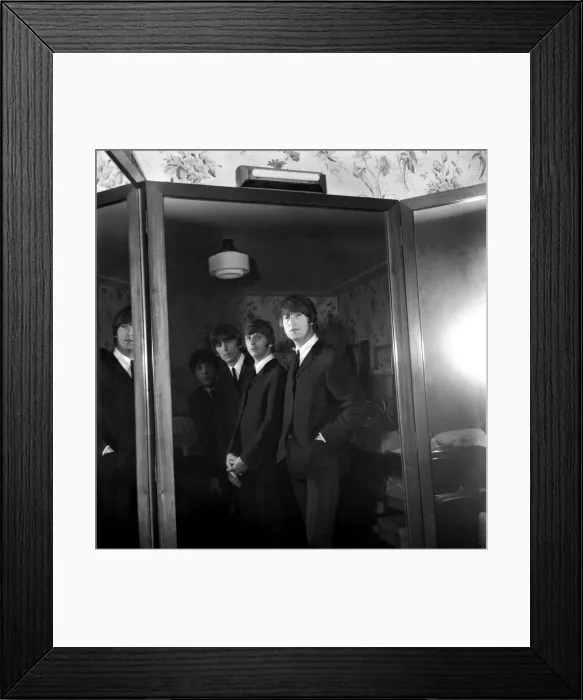 Framed Print : The Beatles pop group before their performance in Leicester
