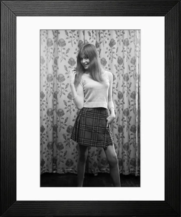Framed Print : Twenty year old model and actress Madeline Smith who will finish filming shortly on her Framed Print : Twenty year old model and actress Madeline Smith who will finish filming shortly on her