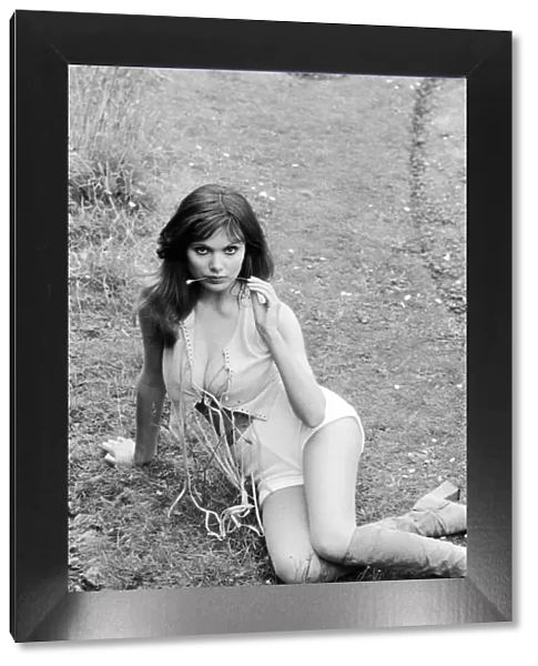 Actress and former model Madeline Smith pictured during a break in filming '