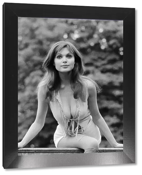 Actress and former model Madeline Smith pictured during a break in filming '
