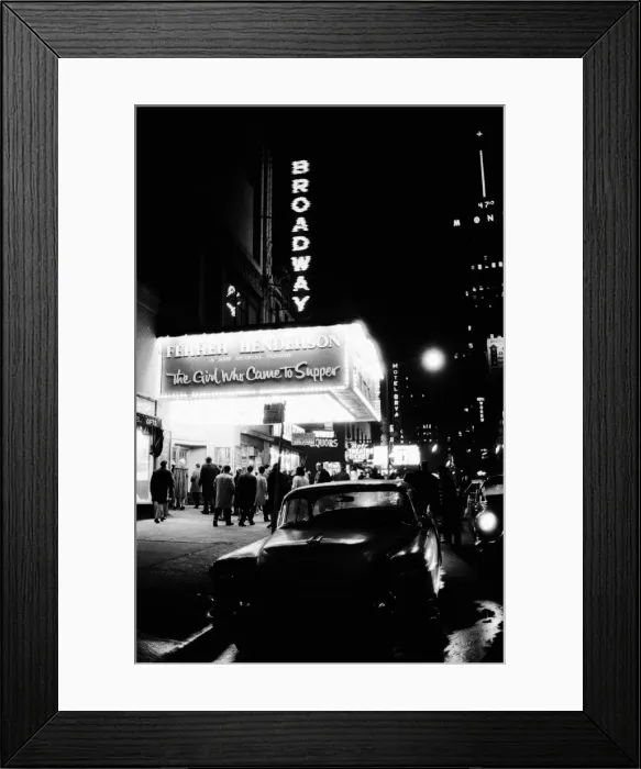 Framed Print : The Broadway Theater in New York USA 11th January 1964. Currently showing a comedy