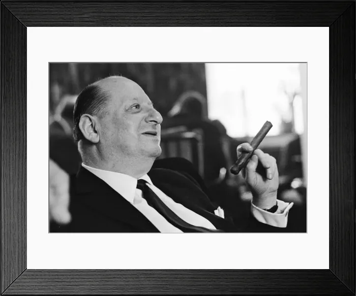 Framed Print : Media Mogul Lord Lew Grade smoking a cigar. 24th January 1967 Framed Print : Media Mogul Lord Lew Grade smoking a cigar. 24th January 1967
