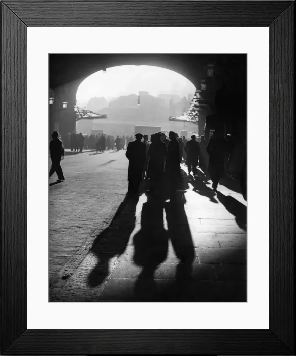 Framed Print : Transport Strike. Strikers talking under a bridge during the troubles Framed Print : Transport Strike. Strikers talking under a bridge during the troubles