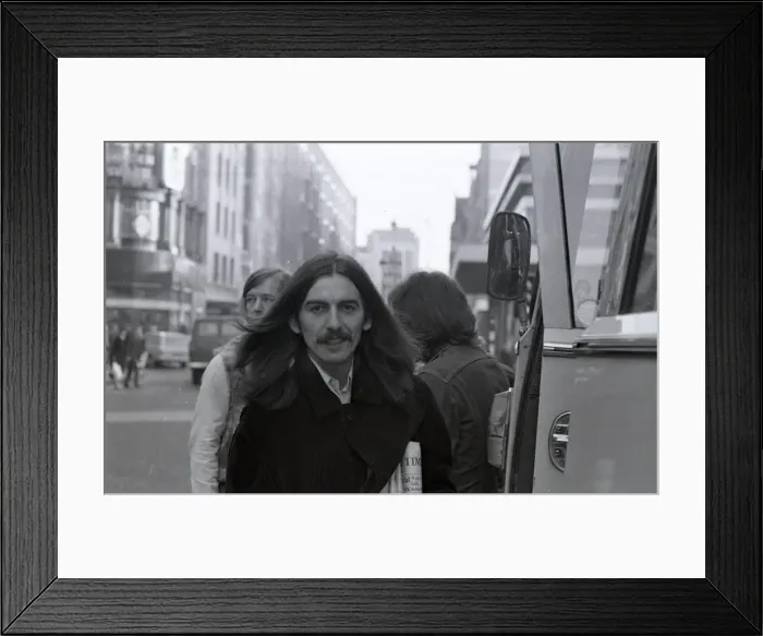 Framed Print : George Harrison in Birmingham City Centre before performing at the Town Hall Framed Print : George Harrison in Birmingham City Centre before performing at the Town Hall