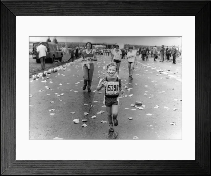 Framed Print : The Great North Run 27 June 1982 - young runner Crispin Howe Framed Print : The Great North Run 27 June 1982 - young runner Crispin Howe