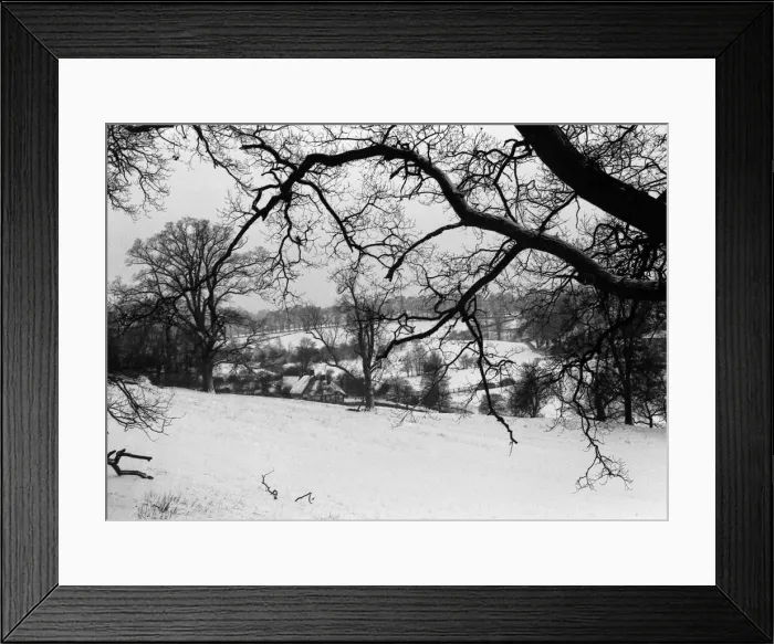 Framed Print : A snowy countryside scene near Coventry. 3rd January 1963 Framed Print : A snowy countryside scene near Coventry. 3rd January 1963