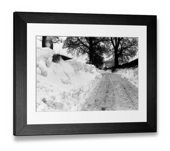 Framed Print : snowy countryside scene near Coventry. 3rd Jauary 1963