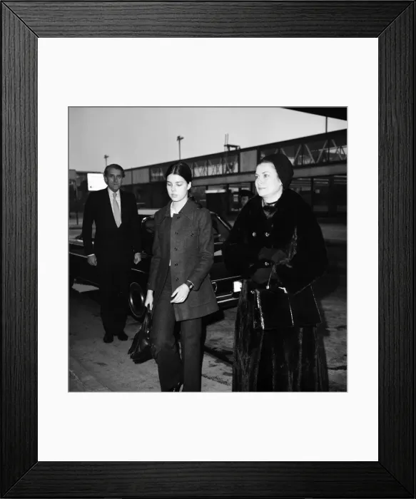 Framed Print : Princess Grace of Monaco and her daughter Princess Caroline arrived at Heathrow Airport Framed Print : Princess Grace of Monaco and her daughter Princess Caroline arrived at Heathrow Airport