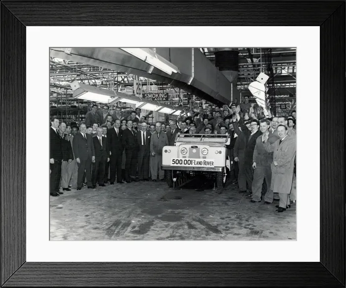 Framed Print : The 500, 001st Land Rover rolls off the production line 7th April 1966 Framed Print : The 500, 001st Land Rover rolls off the production line 7th April 1966