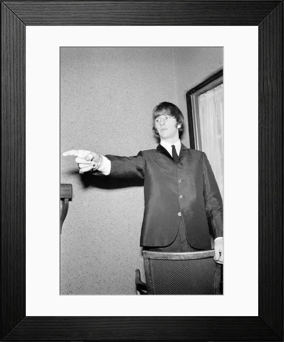Framed Print : Beatles drummer Ringo Starr before the groups performance at the ABC Cinema in Framed Print : Beatles drummer Ringo Starr before the groups performance at the ABC Cinema in