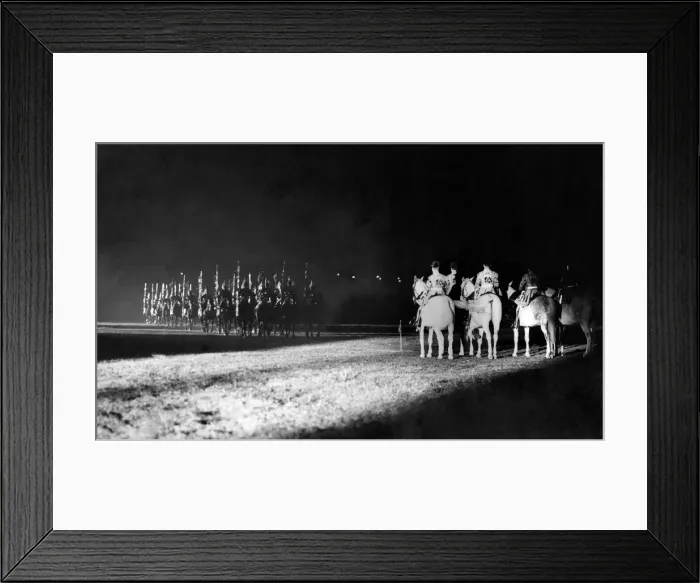Framed Print : Chester Tattoo. Picture taken by searchlight shows a Musical Ride by the household