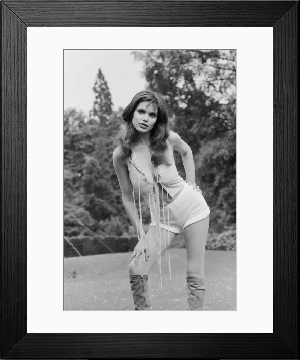 Framed Print : Actress and former model Madeline Smith pictured during a break in filming