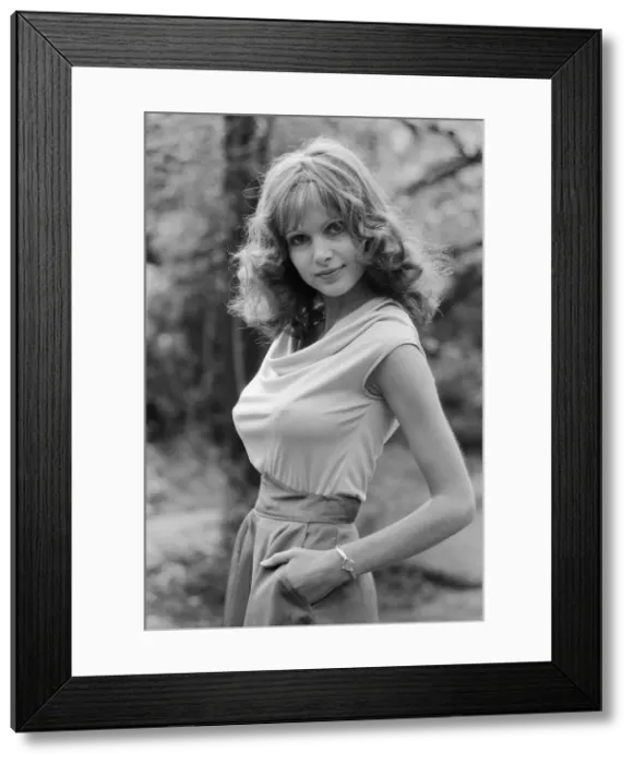 Framed Print : Actress Madeline Smith poses outdoors wearing sleeveless top. 12th September 1976 Framed Print : Actress Madeline Smith poses outdoors wearing sleeveless top. 12th September 1976