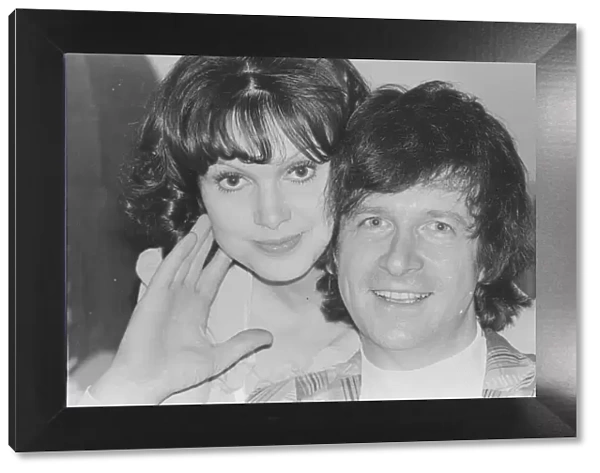 Actress Madeline Smith pictured at home with her boyfriend film actor David Buck