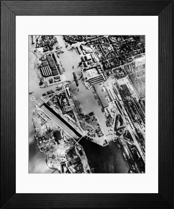 Framed Print : Aerial photgraph taken by an RAF reconnaisance aircraft Framed Print : Aerial photgraph taken by an RAF reconnaisance aircraft