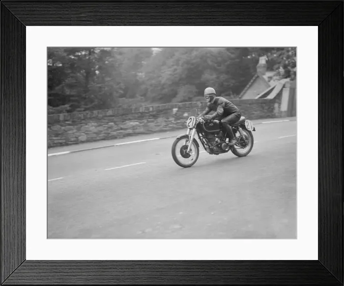 Framed Print : 1952 Isle of Man Grand Prix 9th September 1952 H Clark seen here taking part in Framed Print : 1952 Isle of Man Grand Prix 9th September 1952 H Clark seen here taking part in