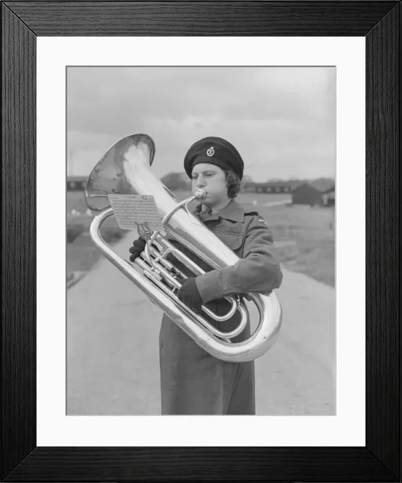 Framed Print : Marion Perry of the WRAC ( Womens Royal Army Corps ) seen here playing the Euphonium