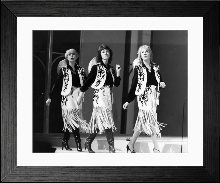 Framed Print : Esther Rantzen performing on stage during a performance for Children in Need