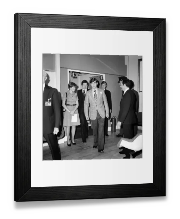 Framed Print : Prince Andrew leaving Heathrow Airport for Canada today. June 1977 R77-3358A