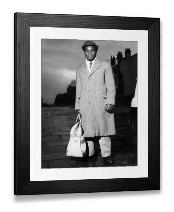 Framed Print : Take 5 feet 3 inches of gentleman, plus an outsize in travelling bags