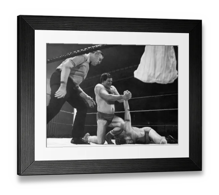 Framed Print : British wrestler Count Bartelli in action April 1971 P005665