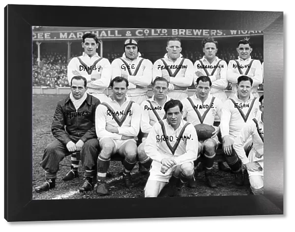 England Rugby League Team Left to right Back row: T. Danby, K Gee, J Featherstone