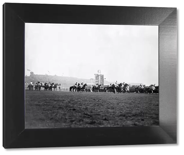 The false start to the 1952 Grand National as some of the horses broke away from