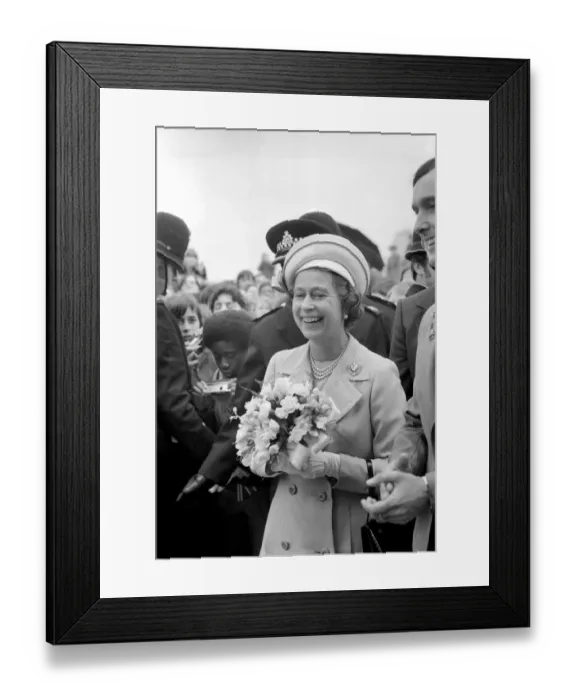 Framed Print : Queen Elizabeth II rocked with laughter at Pepys Estate, Deptford, today Framed Print : Queen Elizabeth II rocked with laughter at Pepys Estate, Deptford, today