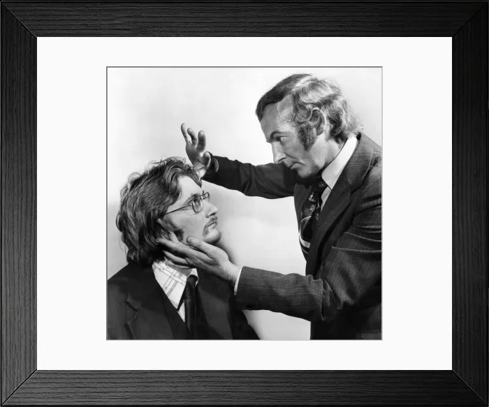 Framed Print : Hypnotist Alan Page with Graham Burrow from Whitley Bay. Circa 1969 P005766 Framed Print : Hypnotist Alan Page with Graham Burrow from Whitley Bay. Circa 1969 P005766