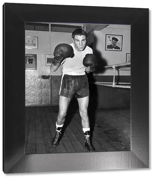 A sparring picture of Willie Toweel taken today at the gym. June 1957 P005625