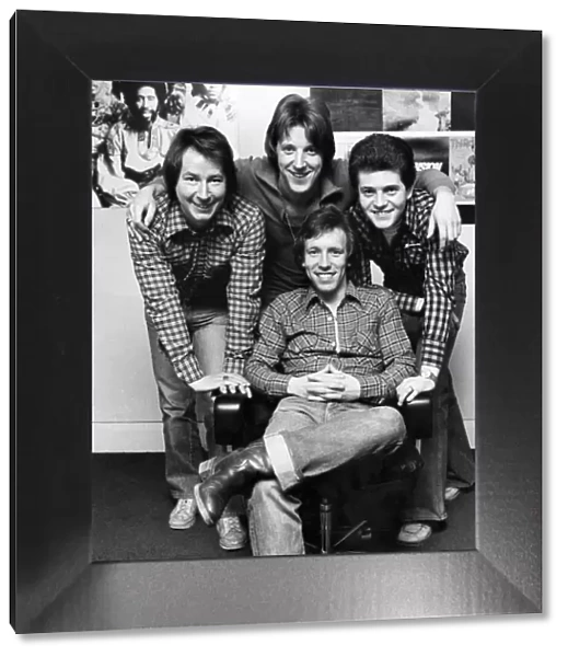 Racey pop group at the EMI offices London January 1979 P005576