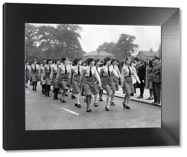Girls of the Womens Air Training Corps attend a church parade at Christ Church in