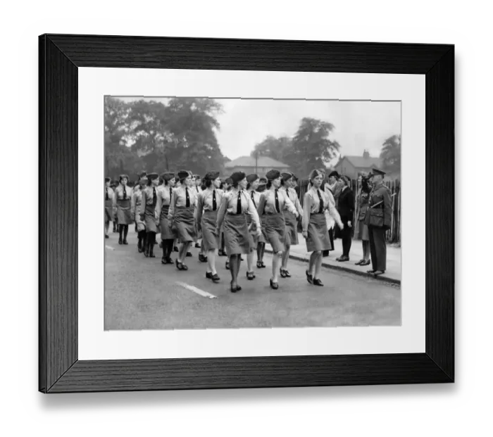 Framed Print : Girls of the Womens Air Training Corps attend a church parade at Christ Church in