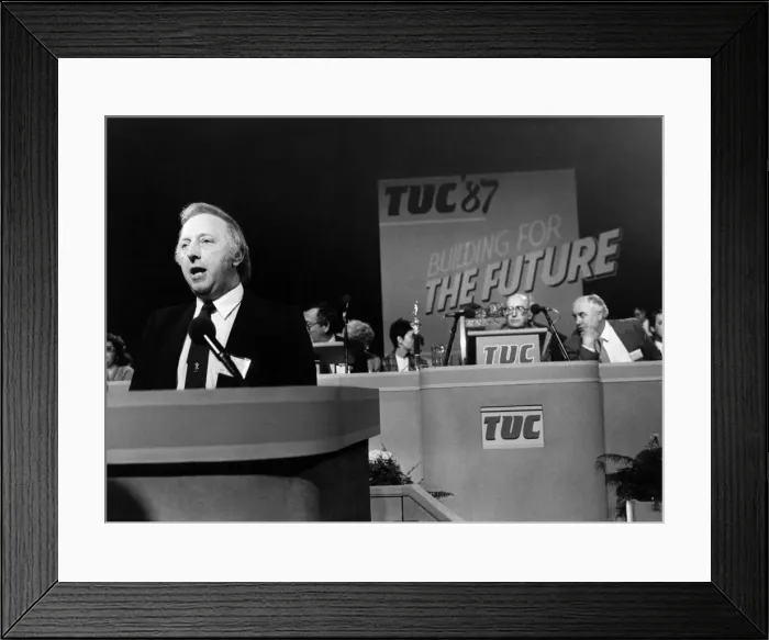 Framed Print : Arthur Scargill, leader of the National Union of Mineworkers making a speech during Framed Print : Arthur Scargill, leader of the National Union of Mineworkers making a speech during