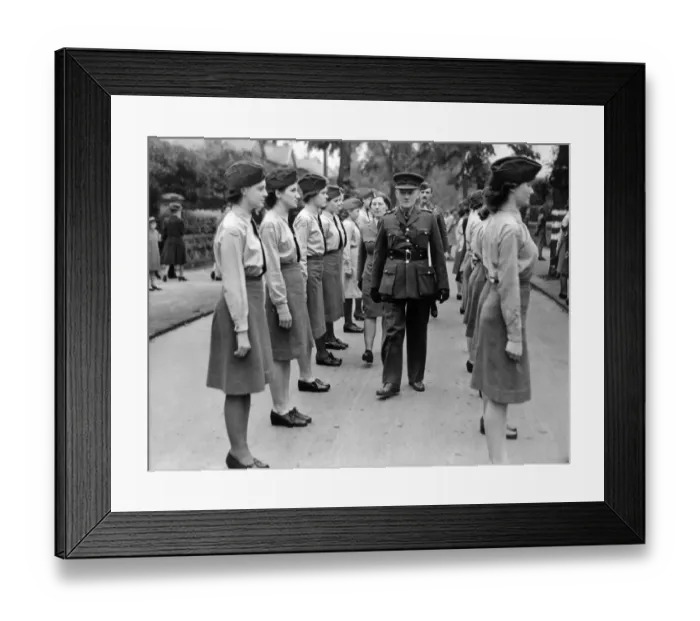 Framed Print : Girls of the Womens Junior Air Training Corps attend a church parade as Christ
