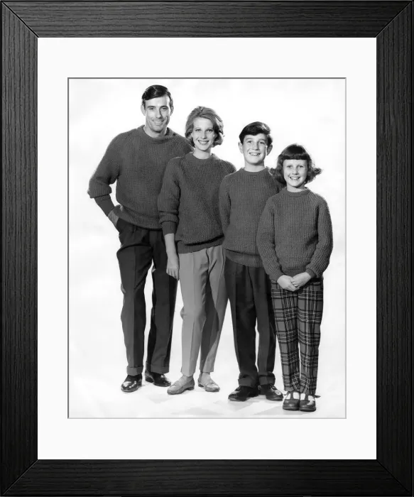 Framed Print : Models Peter Anthony, Ursula Moore, John Norman and Andree Minted pose together in this Framed Print : Models Peter Anthony, Ursula Moore, John Norman and Andree Minted pose together in this