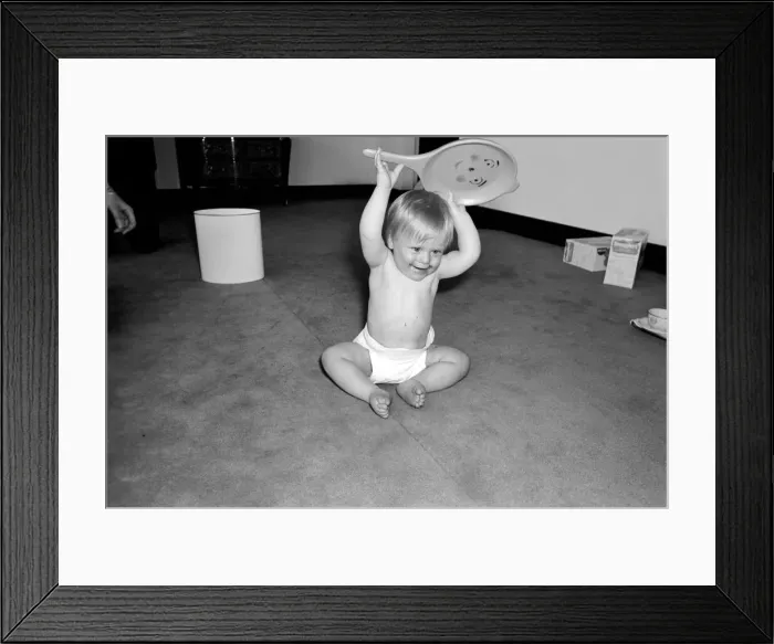 Framed Print : A group of young babies seen here getting into a mess with a chocolate cake at a babies Framed Print : A group of young babies seen here getting into a mess with a chocolate cake at a babies