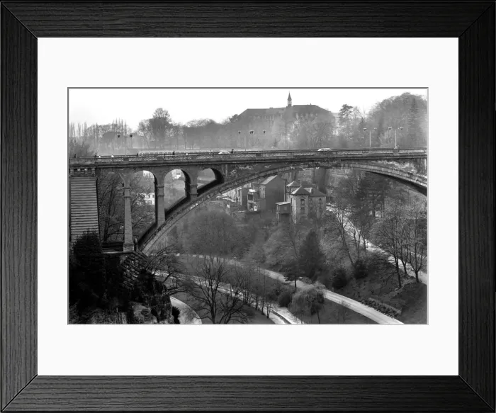 Framed Print : Adolphe Bridge Luxembourg. April 1975 75-2201-019 Framed Print : Adolphe Bridge Luxembourg. April 1975 75-2201-019