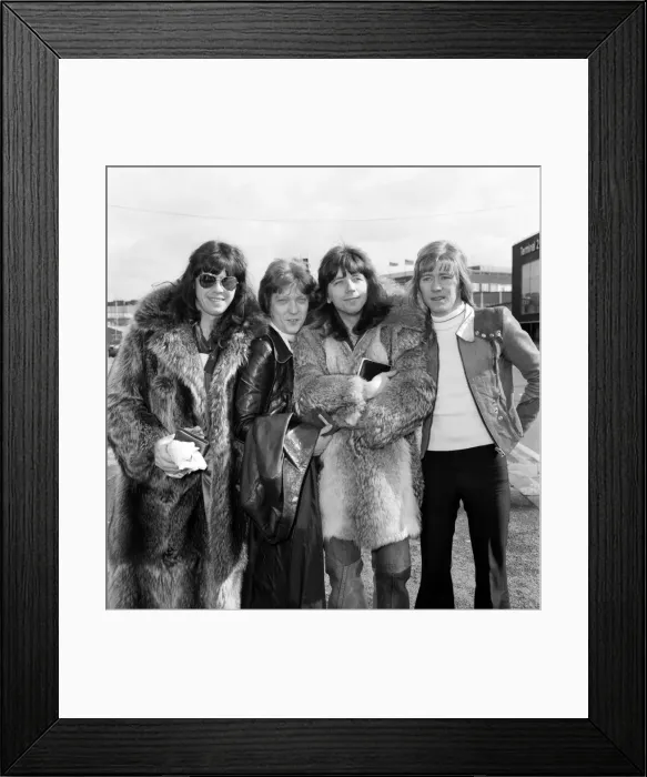 Framed Print : Pop Group: The Sweet pop group left Heathrow Airport for Copenhagen at the start of their Framed Print : Pop Group: The Sweet pop group left Heathrow Airport for Copenhagen at the start of their