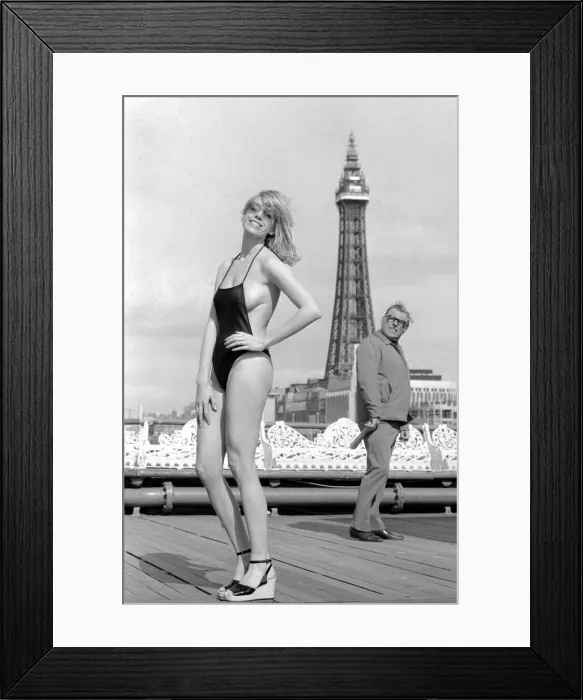 Framed Print : Glamour: Beach Fashion at Blackpool. March 1975 75-1705-008 Framed Print : Glamour: Beach Fashion at Blackpool. March 1975 75-1705-008
