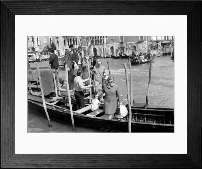 Framed Print : Venice, Italy Venetians seen here going shopping by gondilas. April 1975 75-2202-033