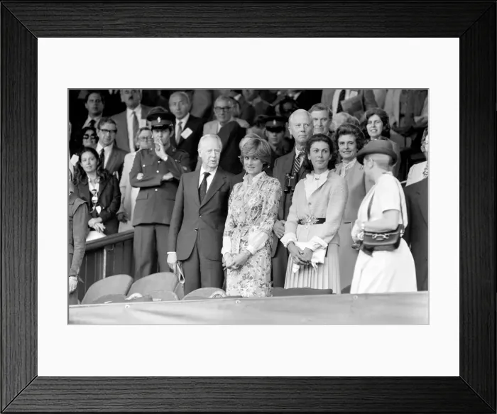 Framed Print : Lady Diana Spencer in the Royal Box on Centre Court at the Wimbledon Tennis Championships Framed Print : Lady Diana Spencer in the Royal Box on Centre Court at the Wimbledon Tennis Championships