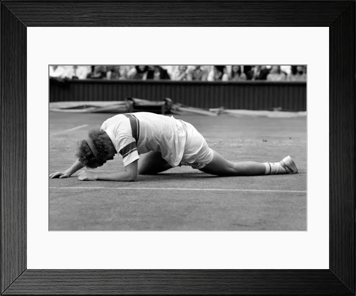 Framed Print : Wimbledon Tennis: Mens Finals 1981: John McEnroe v. Bjorn Borg