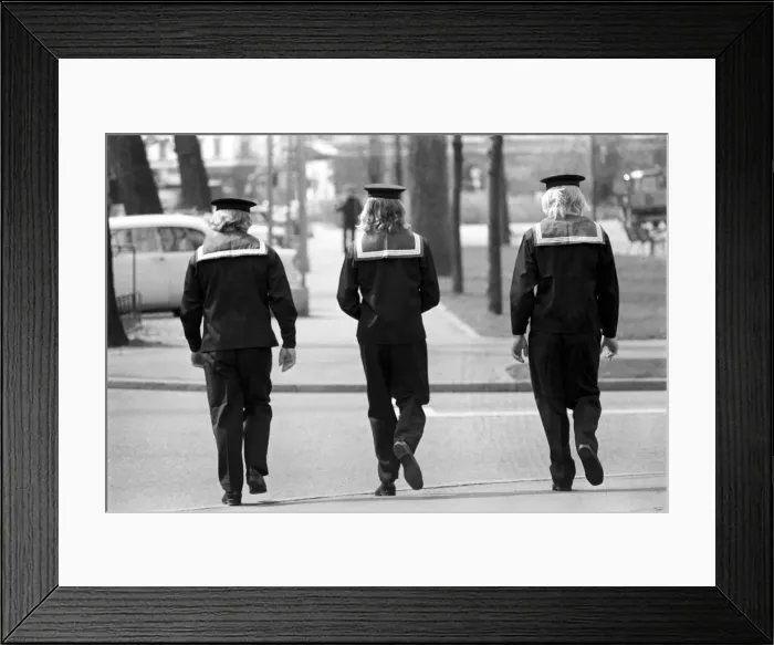 Framed Print : Members of the Danish Navy seen here on shore leave. Sailors in the navy can grow their Framed Print : Members of the Danish Navy seen here on shore leave. Sailors in the navy can grow their