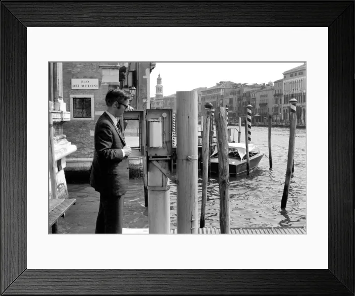 Framed Print : General scenes in Venice. Signor Alberto Tomasin, an expert on flooding and tides