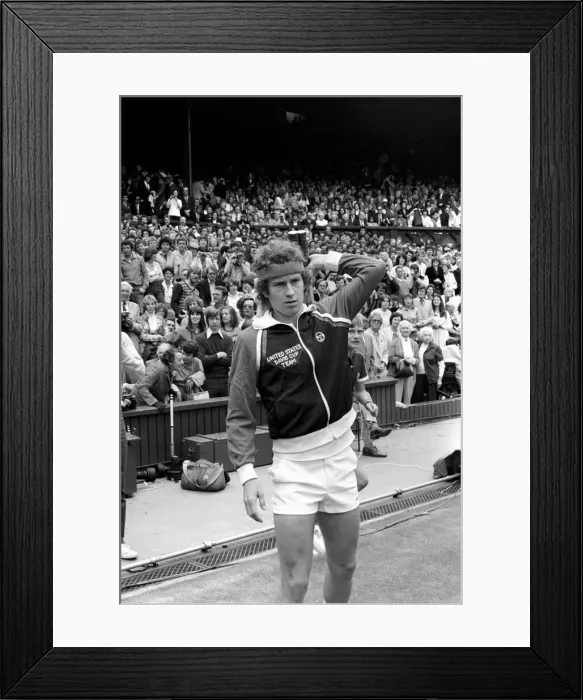 Framed Print : Wimbledon Tennis: Mens Finals 1981: John McEnroe v. Bjorn Borg