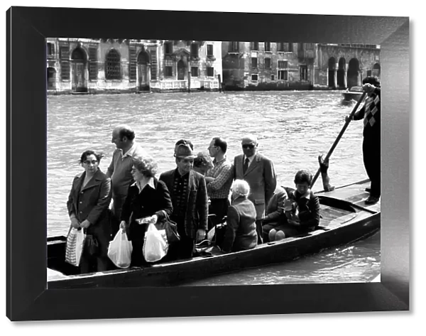 Venice, Italy Venetians seen here going shopping by gondilas. April 1975 75-2202-012