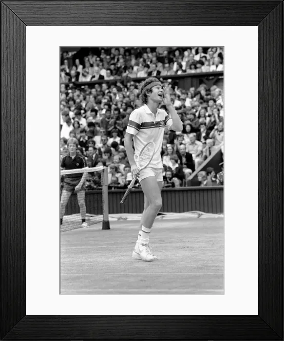Framed Print : Wimbledon Tennis: Mens Finals 1981: John McEnroe v. Bjorn Borg